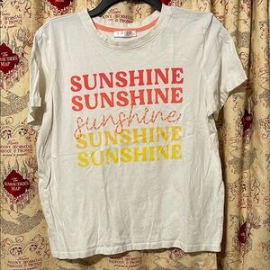 White T-Shirt with Sunshine Print